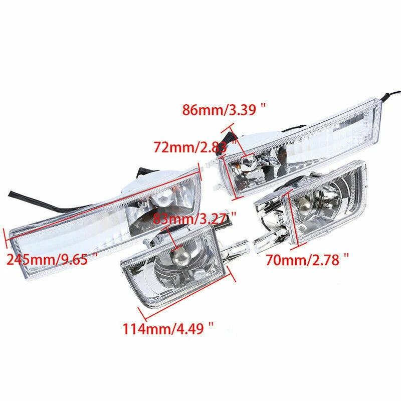 Новый-4 шт. передний бампер прозрачная противотуманная лампа указателя поворота
