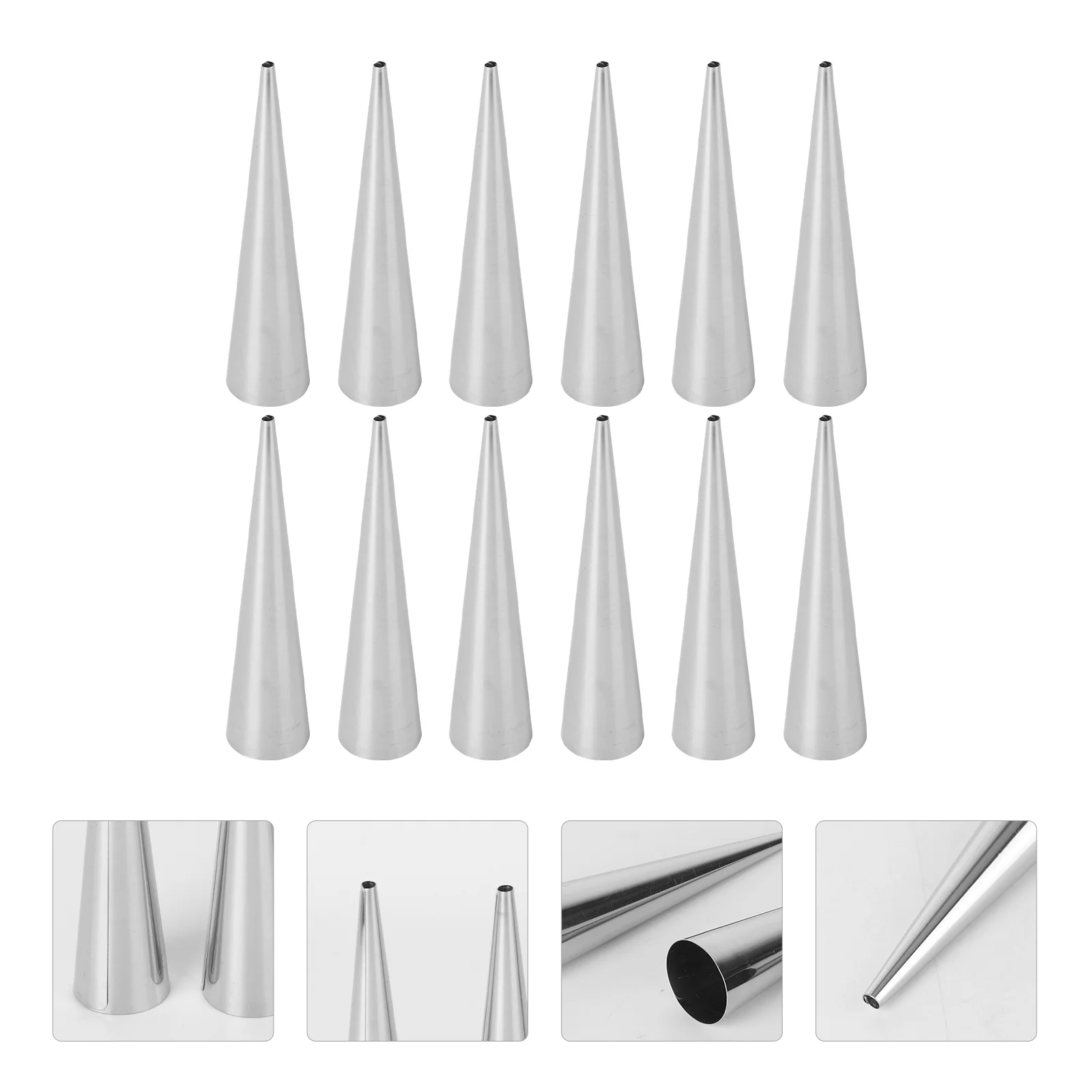 

12 PCS Pastry Horn Molds Brioche Bread Loaf Lady Lock Forms Cannoli Cones Baking Tools Ice Cream Cone Mold