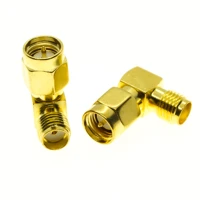 1x pcs sma male to sma female plug 90 degree right angle sma to sma cable connector socket brooches gold plated brass rf adapter