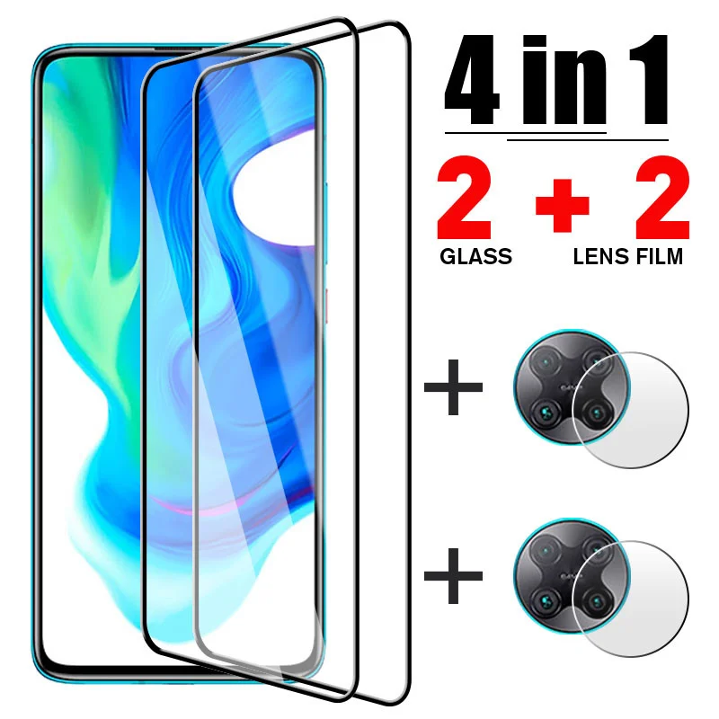 

4IN1 Lens Screen Protector for Xiaomi Mi 11 A3 9 Lite 5G 10T 9T Pro Full Protective Glass for Xiaomi Poco X3 F3 M3 Pro F2 Glass