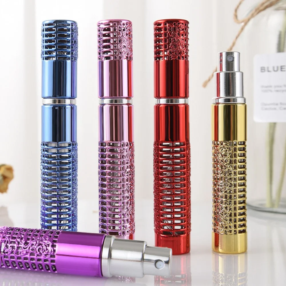 

5ml Refillable Perfume Bottling Alloy Hollow Carved Perfume Essential Oil Dispensing Empty Bottle For Cosmetic Container Bottle