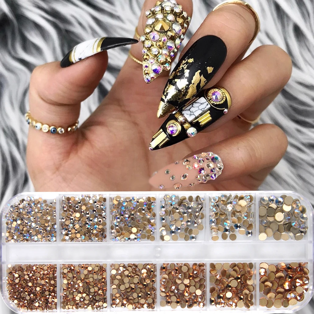 Сваровские 12 ячеек золотые тени Луна разразы Алмазный драгоценный камень блеск