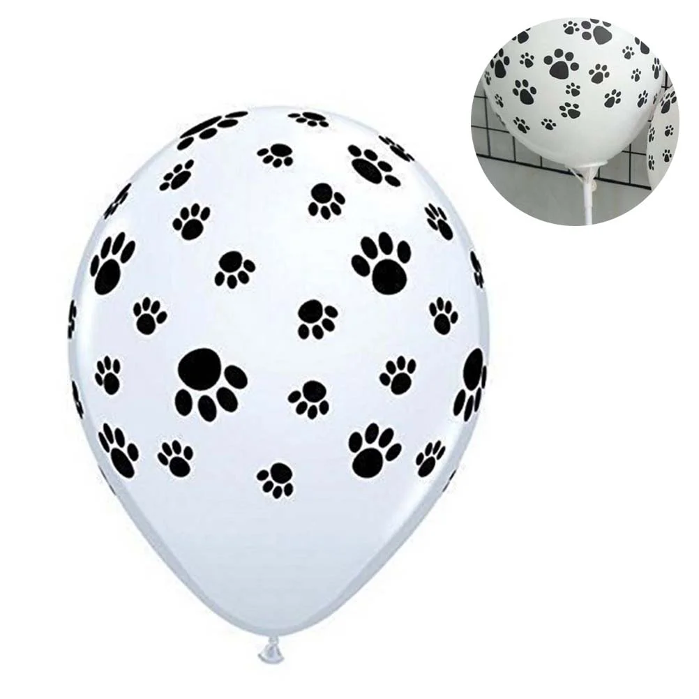 

Balloons Paw Dog Print Latex Party White Inch Birthday Puppyblackwedding