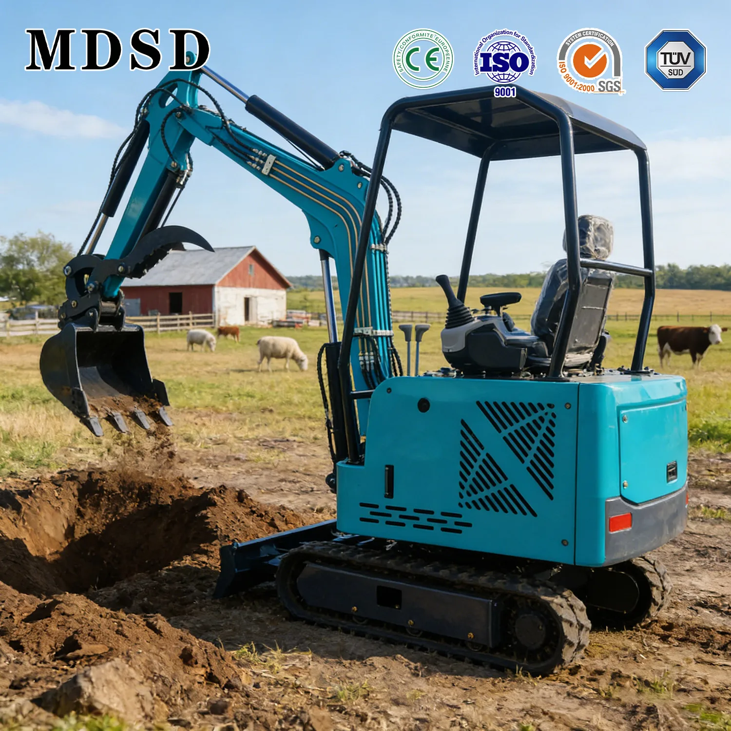 Фото Мини-экскаватор 3 тонны с двигателем Kubota, гидравлический микро-экскаватор для сельского хозяйства и строительства, полный комплект аксессуаров №4