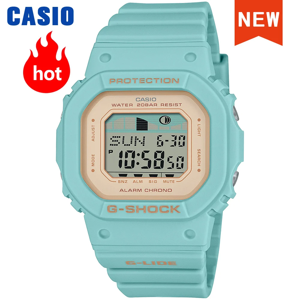 Часы наручные Casio g shock женские, маленькие водонепроницаемые спортивные, с квадратным ремешком, с подсветкой, для серфинга