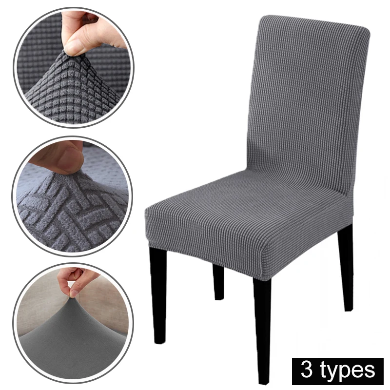 

3 Types Universal Size Chair Cover Solid Color Stretch Cheap Chair Slipcover Washable Seat Covers For Chairs Seat Banquet