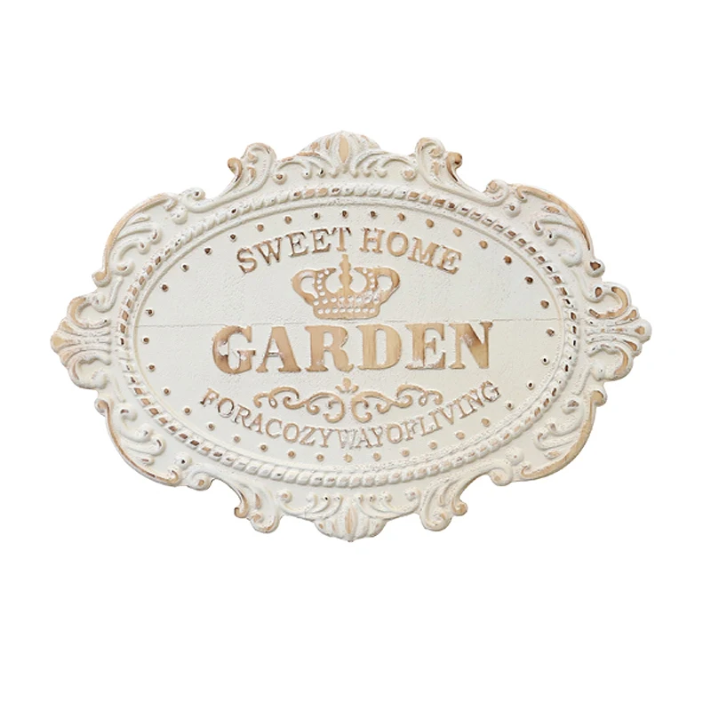 Handcrafted Rough Finish White Shabby Chic Wooden Wall Garden Sign Plaque