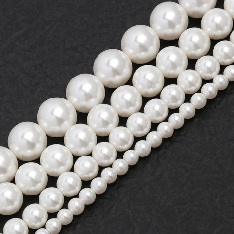 Бусины из белого жемчуга GMB724 4/6/8/10 мм
