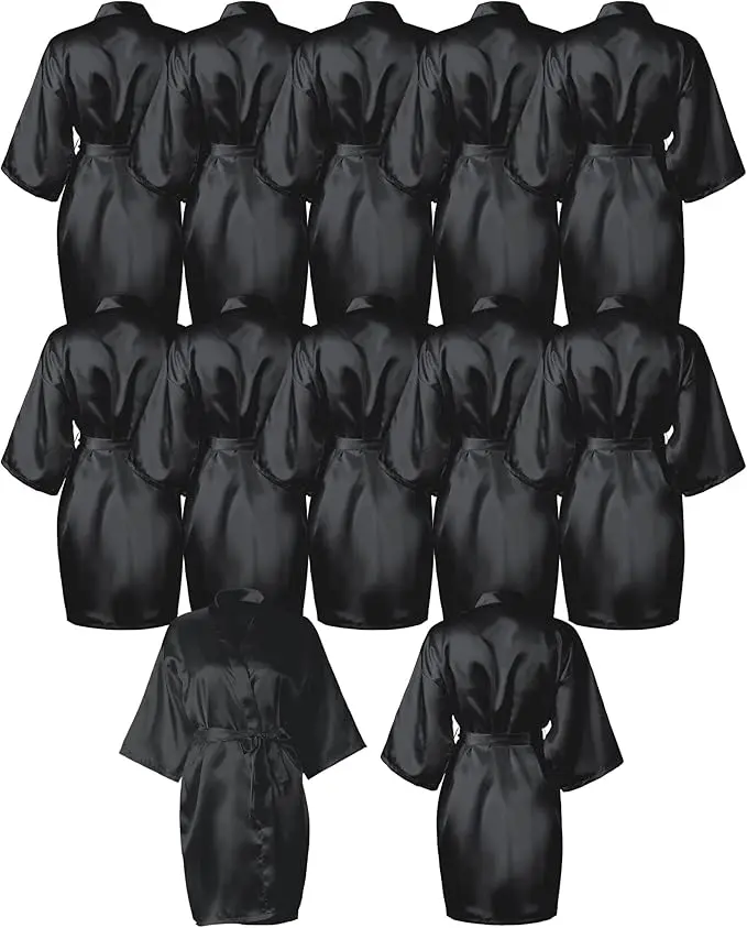 12 шт. женских халатов-кимоно шелковистые свадебные халаты для подружек невесты