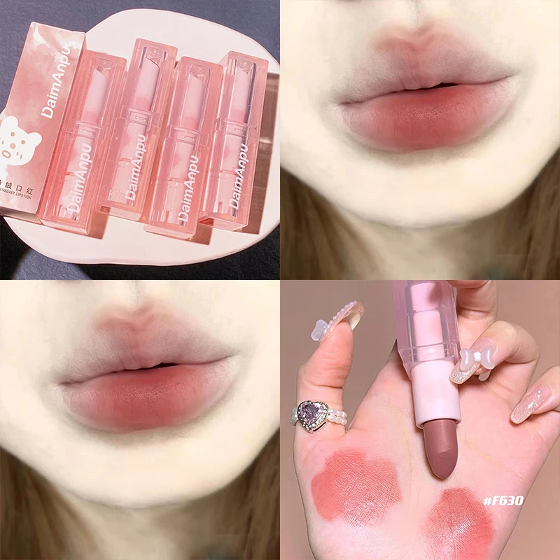 

Milk velvet matte lipstick, easy to use makeup, waterproof and non fading, lip slime, moisturizing, cute makeup