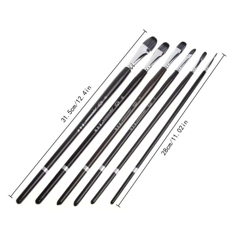 

6Pcs Brushes Set for Art Painting Oil Watercolor Drawing Craft DIY Kid Artist Dropship
