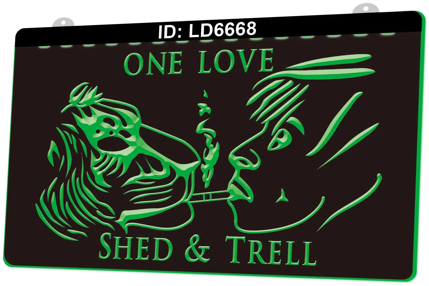 LD6668 One Love Shed tрелл дым лев 3D гравировка светодиодный светильник знак оптом и в
