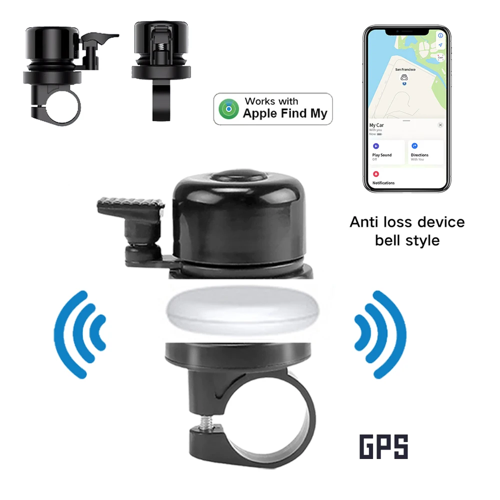 

Велосипедный звонок для мини-трекера Smart Tag на велосипедное крепление GPS-трекер Водонепроницаемый классический латунный держатель скрывает бирку под велосипедным звонком