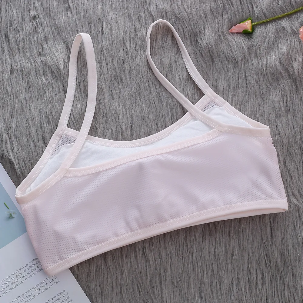 

Teens Girls Sports Bra Puberty Underwear Wireless Teenager Girls Sport Bra with Chest Pad Cotton Young Girls Training Bra 8-15 Y