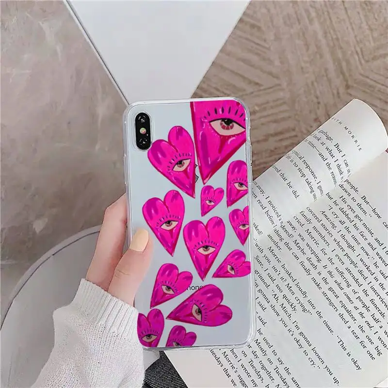 Funny Turkish Lucky Blue Evil Eye Phone Case For iPhone 14 13 12 11 Pro Max Mini X Xs XR 6 7 8 Plus SE 2020 Transparent Case