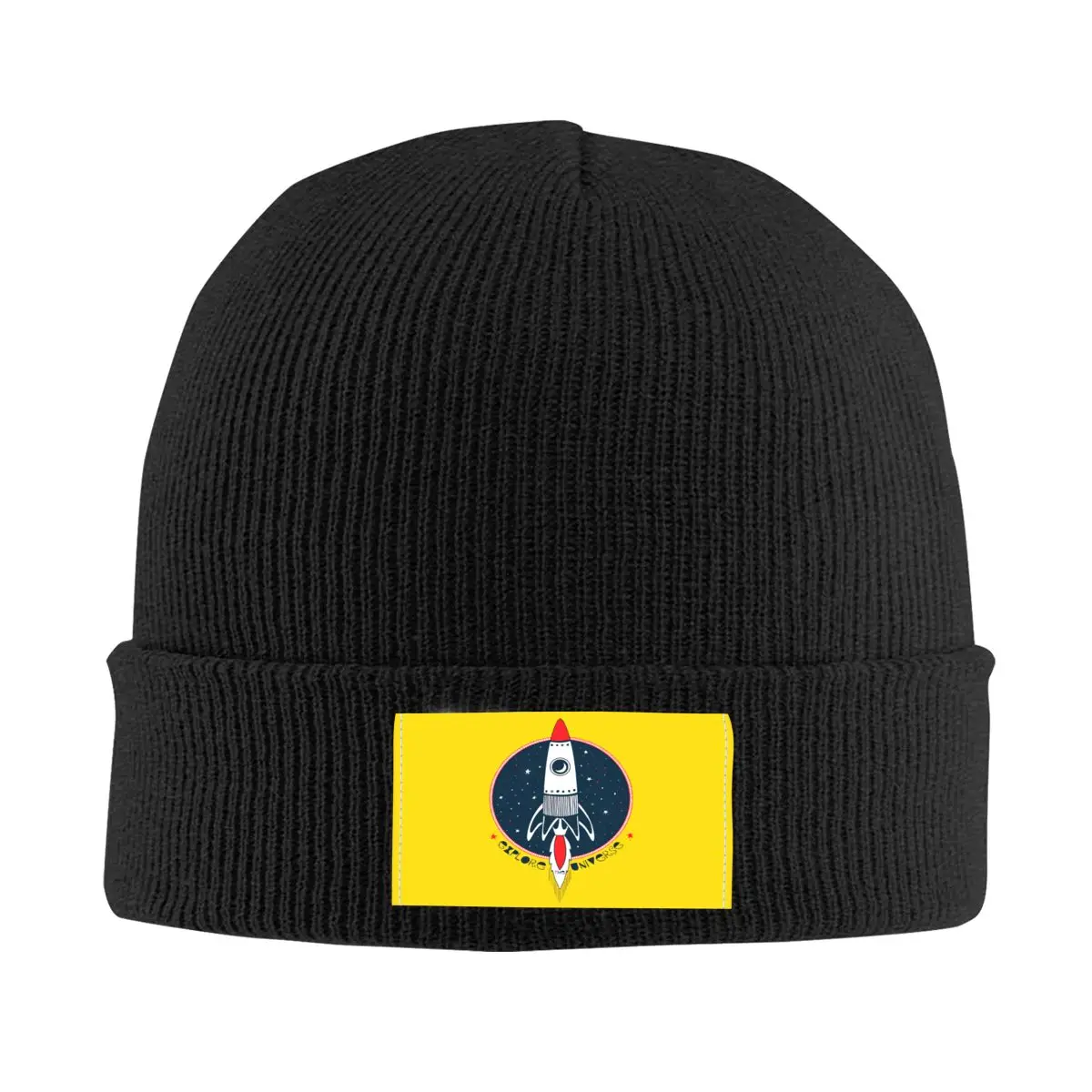 

Rocket Spaceship Bonnet Hats Street Knit Hat For Women Men Warm Winter Space Universe Explorer Skullies Beanies Caps