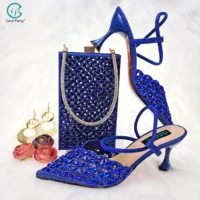 african sets r blue color matching italian design shoes and bag set african women matching shoes and bag set