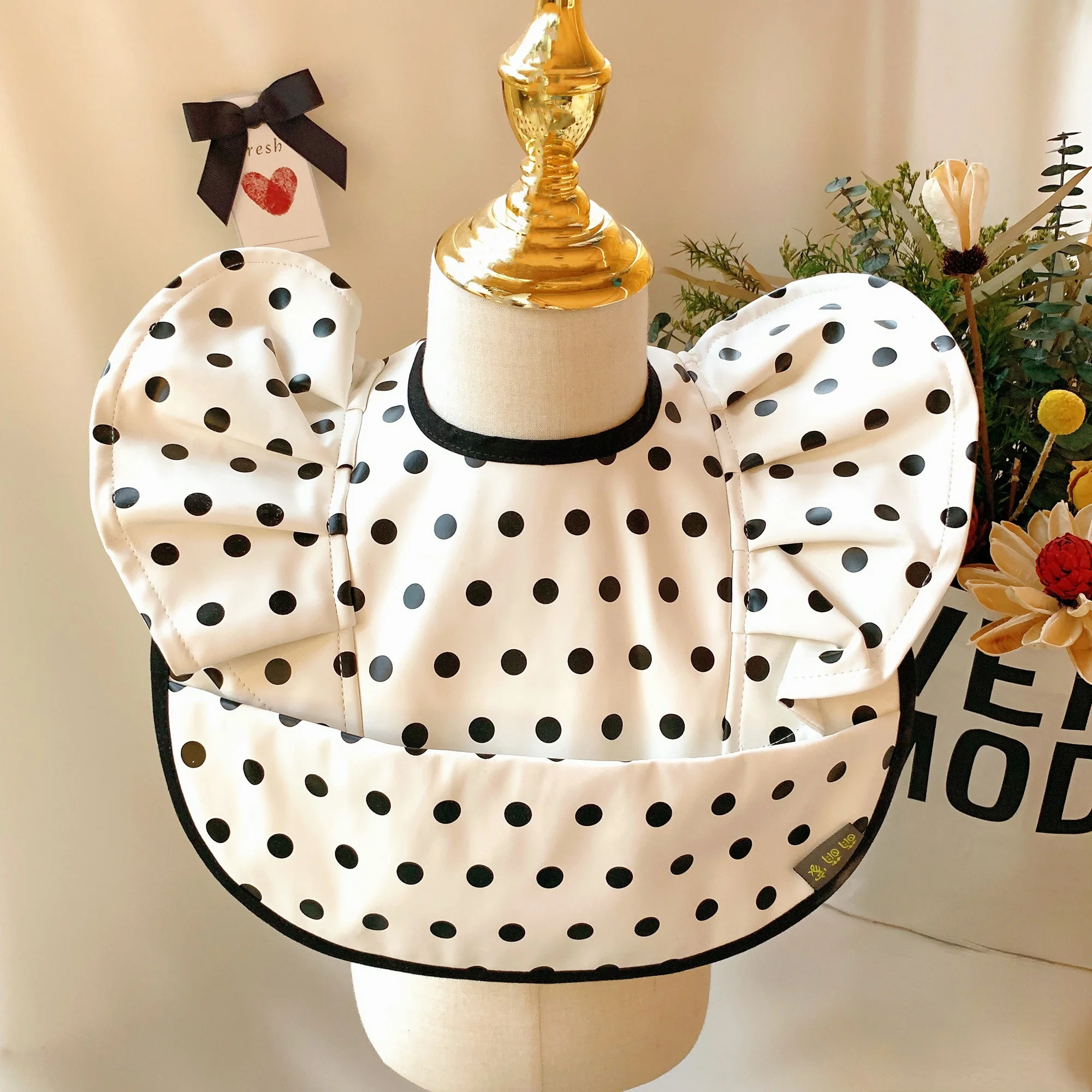 Детская сумка для еды с крыльями ангела в горошек водонепроницаемый слюнявчик