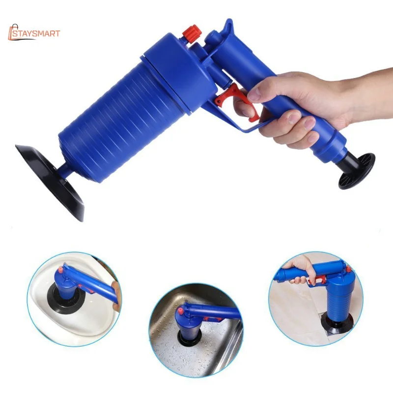 

Hot Air Power Drain Blaster gun High Pressure Powerful Manual sink Plunger Opener cleaner pump for Toilets showers for bathroom