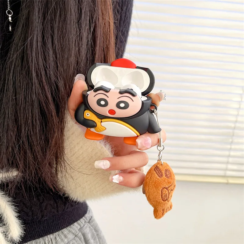 Crayon Shin-chan оригинальные наушники для Airpods 1 2 3 Pro2 аниме силиконовый мягкий защитный