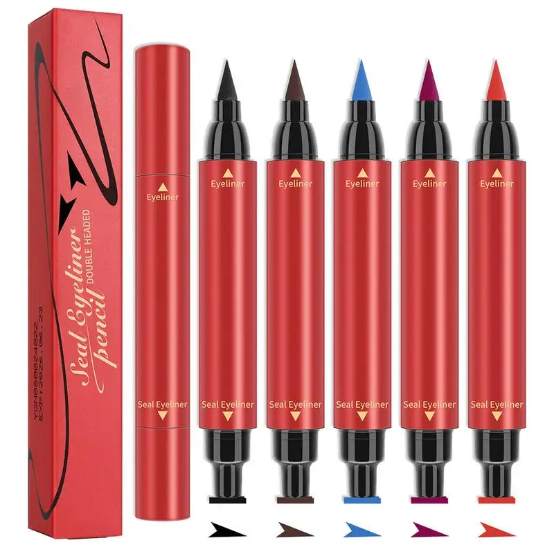 

Liquid Eyeliner Stamp Winged Eyeliner Stamps For Perfect Wing 5-piece Eye Liners For Women Waterproof Eyeliner Pencil Colorful E
