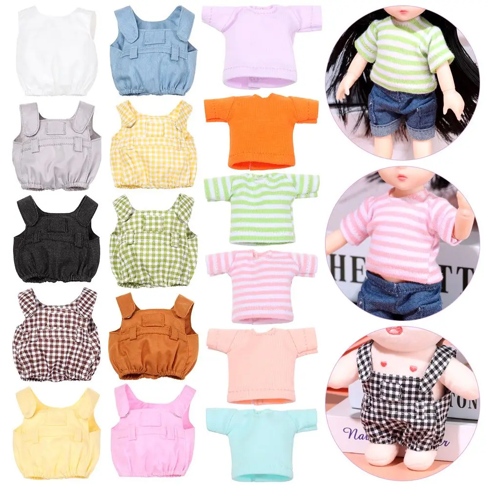 

High Quality OB11 Doll Accessories 1/12 DIY Doll Clothes BJD Doll T-shirt Doll Cotton Overalls 1/11 Doll Panties
