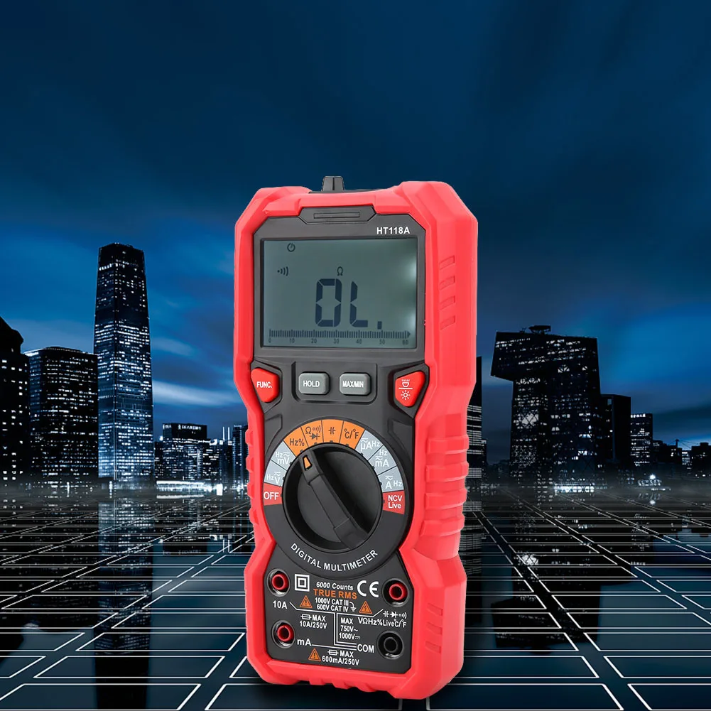 Портативный цифровой мультиметр HT118A вольт-ампер ом емкость Гц тестер