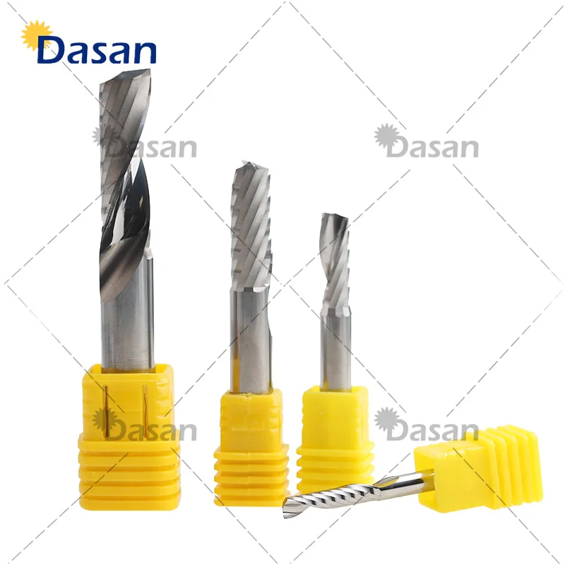 Спиральные торцевые фрезы с одной канавкой из вольфрамовой стали ЧПУ для