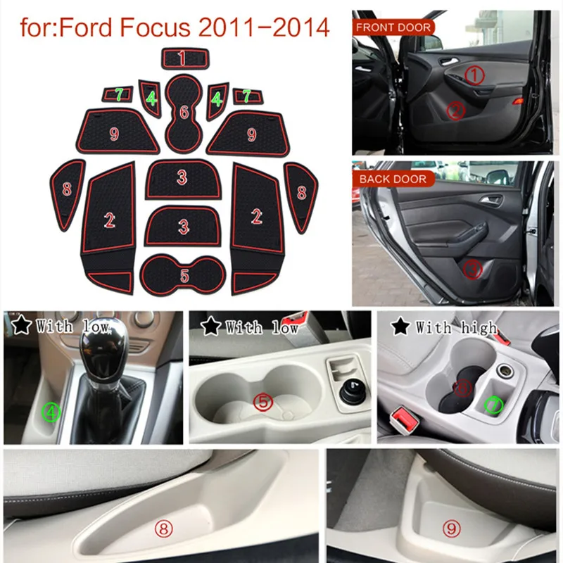

Противоскользящий резиновый коврик для Ford Focus 3 MK3 2011-