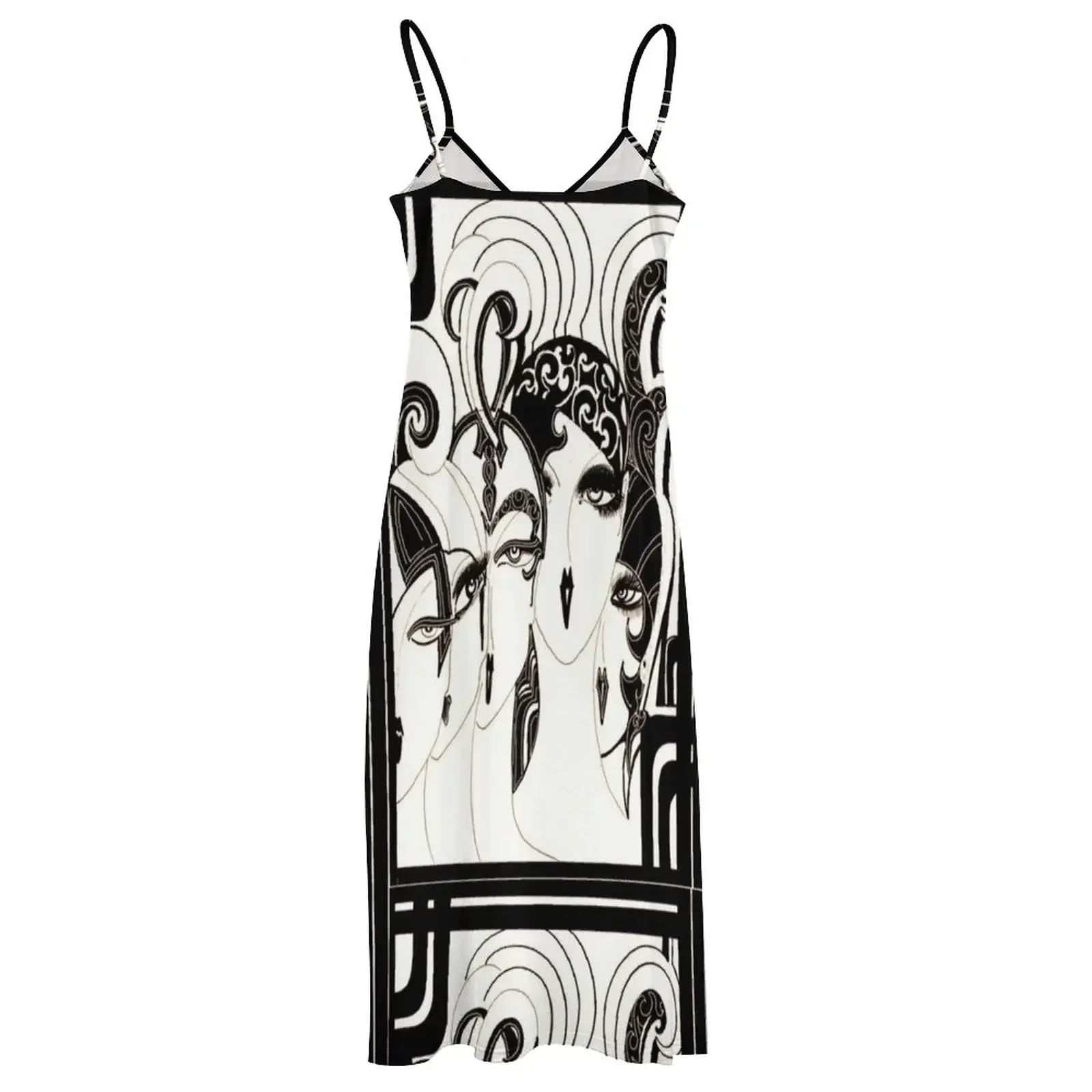 Платье без рукавов с принтом Дом арт-деко