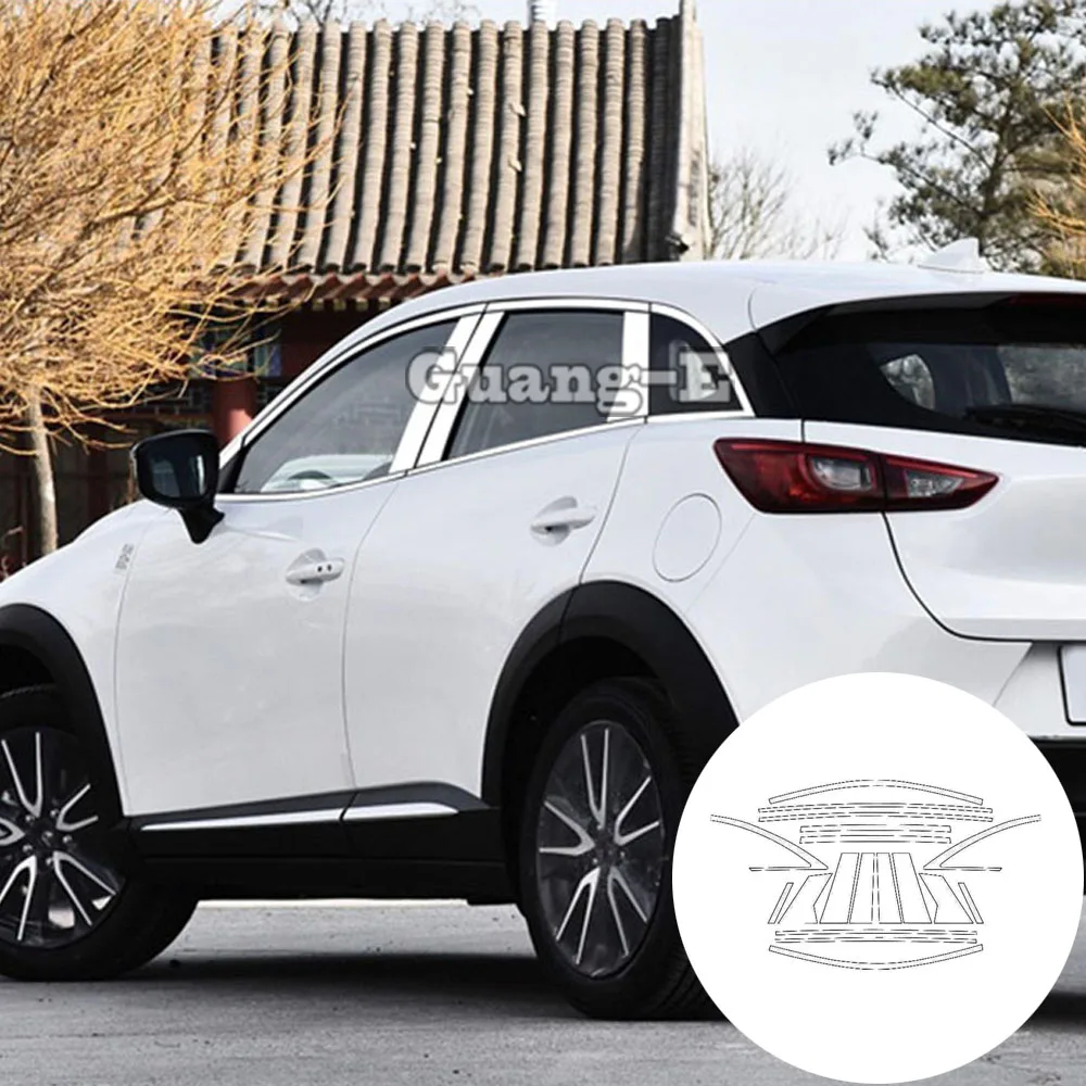 

Автомобильный стеклянный колпачок из нержавеющей стали, украшение для окна, средняя колонна, отделка, колпачки для Mazda CX-3 CX3 2017 2018 2019 2020 2021