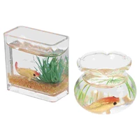 fishtank miniature bowl aquarium furniture mini ornamenthouse glasstiny bowls decorations dashboard car supplies landscape