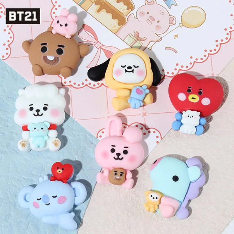 

10 шт. линия друзья BT21 детская Аниме Кукла DIY аксессуары фотооболочка искусственные материалы кавайная детская игрушка подарок
