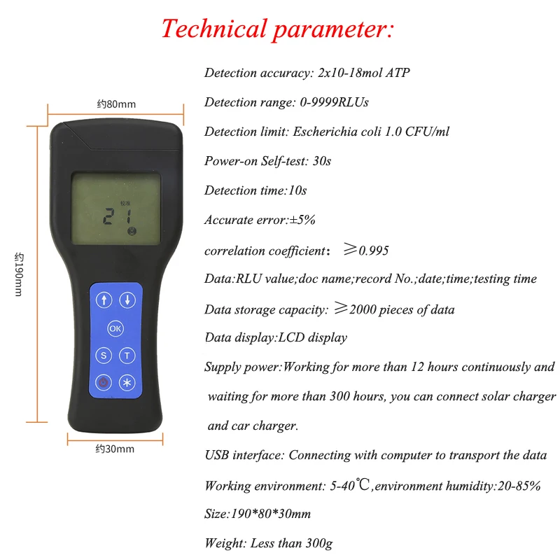 

Handheld ATP Fluorescence Detector Surface Microbial Tableware Cleanliness Tester Residual Bacteria Detector