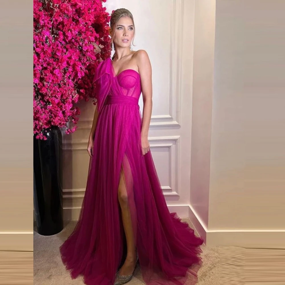 

Женское ТРАПЕЦИЕВИДНОЕ ПЛАТЬЕ с одним плечом, фатиновое платье без рукавов, плиссированное Деловое платье в пол, элегантное фатиновое платье с бантом