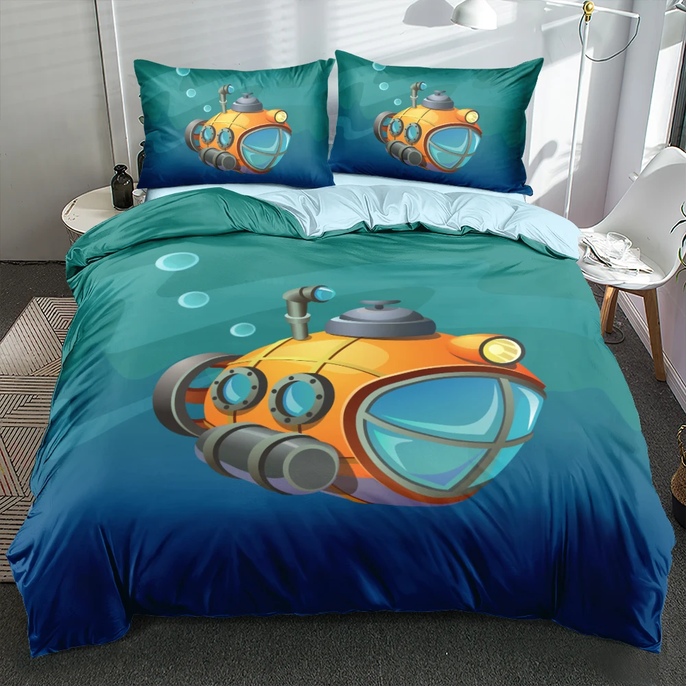 

Quality Child Bed Linen Set Blue Cartoon Bear Bed Set Breathable Fabric Twin Double Queen King Sizes Close-Skin Bed Set For Kids