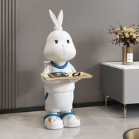 creative light luxury rabbit floor decoration home accessories living room resin cartoon animal ornaments statues and sculptures
