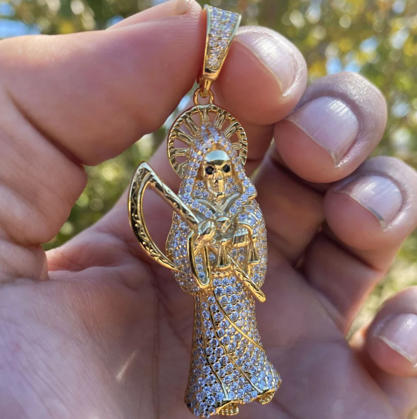 Цепочка с кулоном Иисусом из фианита в стиле хип-хоп |