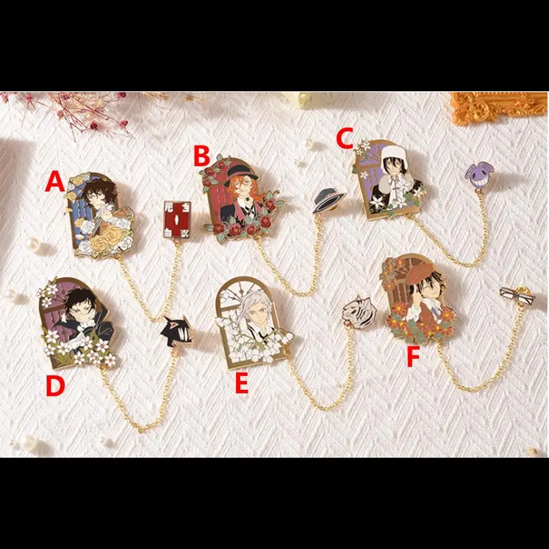 

Anime Metal Badge Bungo Stray Dogs Nakajima Atsushi Dazai Osamu Pin Broooh