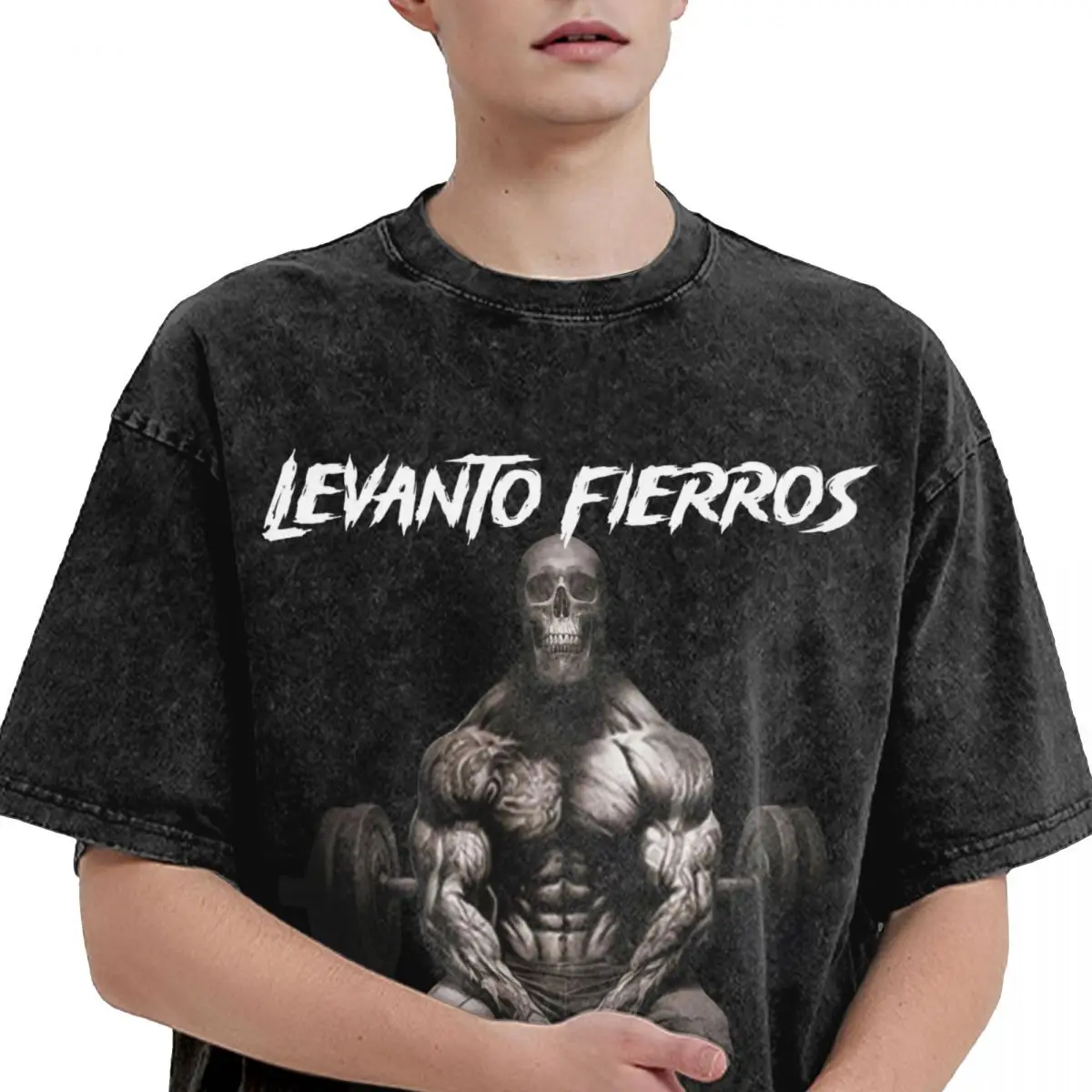 Фото Levanto Fierros pratique Culos Ni Unor футболка тренажерный зал череп модные крутые футболки с короткими рукавами Y2K ретро топы летняя повседневная футболка с круглым вырезом №4