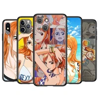 one piece nami silicone cover for apple iphone 13 12 mini 11 pro xs max xr x 8 7 6 6s 5 plus se phone case coque