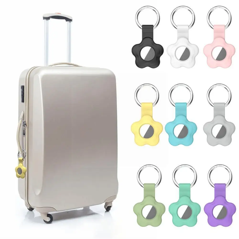 

For Airtags Locator Silicone Protective Sleeve Spring Buckle Anti-lost Keychain For Airtags Liquid Silicone Protectiv O1s8