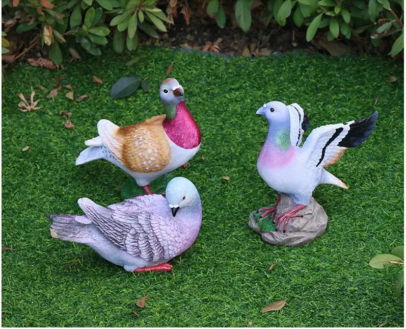 

Pastoral Simulation Animal Resin Pigeon Sculpture Ornaments Outdoor Landscape Figurines Crafts Courtyard Park Balcony Decoration