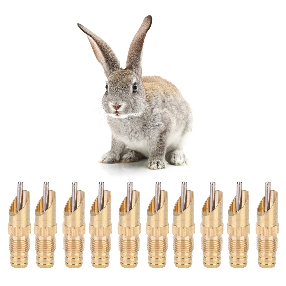 

10Pcs Automatic Fox Rabbit Drinker Nipple Waterer Drinking Water Tool Cage Accessories