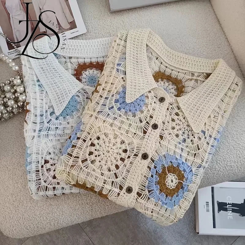 Женские винтажные рубашки в стиле бабушки JANZHISAN летние милые клетчатые Топы с