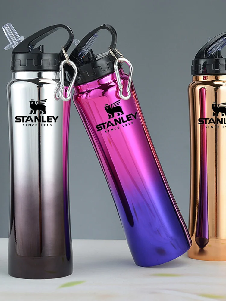 

500 New Original Stanley Water Cup Double Wall Stainless Steel Thermos Bottle Insulated Vacuum Bottle Flask with Straw Keychain