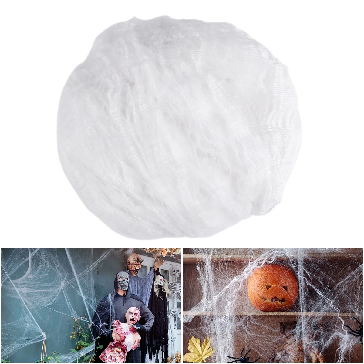

1Pc 300g Luminous Spider Webs, Spooky Spider Webbing Glow in the Dark Cobwebs for Indoor and Outdoor Decors
