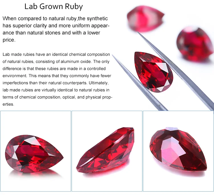 

Ювелирные изделия Zhanhao превосходного качества, Рубиновые камни, груша, голубь, кровь, красный рубин, натуральный свободный драгоценный камень