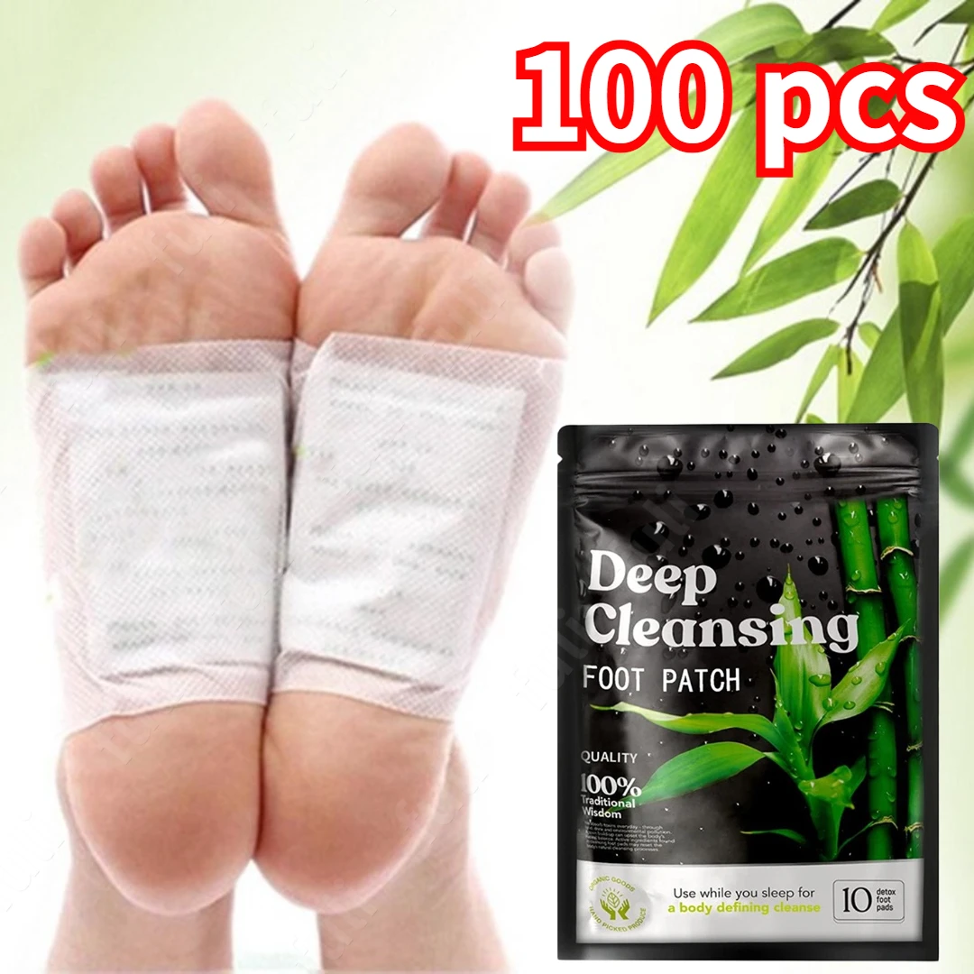 

100pcsDetox Foot Patches Pads Body Toxins Feet Slimming Cleansing HerbalAdhesive Hot =(100pcs Patches+100pcs Adhesives)