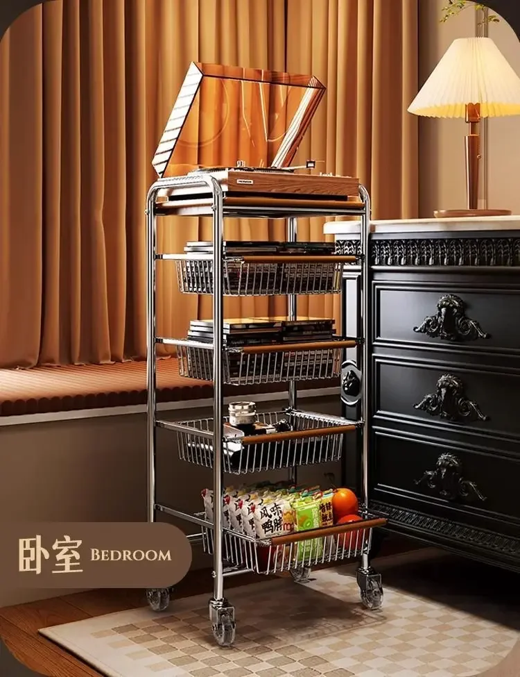 Living Room Sofa Side Table Floor Storage Snack Mobile Cart Bedroom Rack Balcony Multi-layer Kitchen Racks |